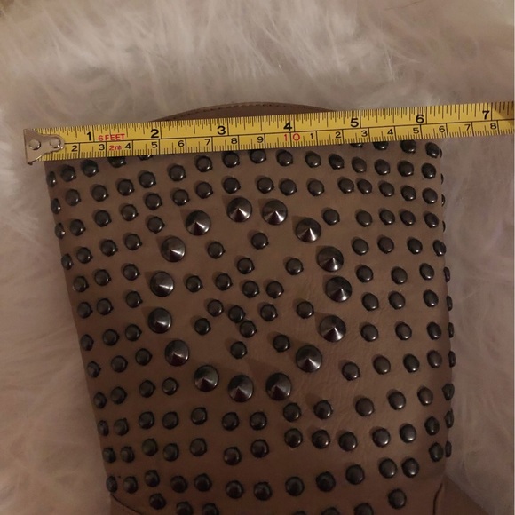 Studded Tan Mid-Calf Boots - Picture 12 of 12